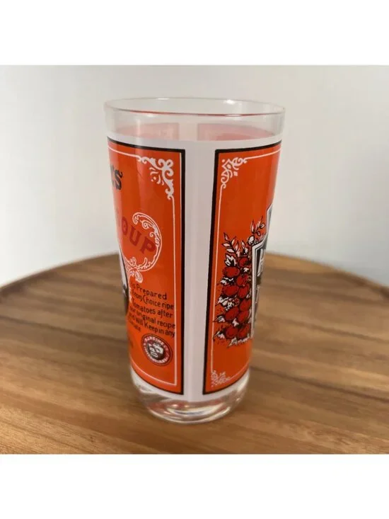 Vintage Pop Art Georges Briard Heinz Tomato Soup Can Label Beverage Glass - Picture 3 of 11
